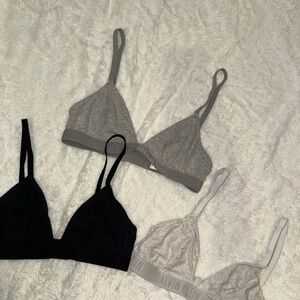 Calvin Klein Tri-Color Bra Set - Black, Gray, Cream